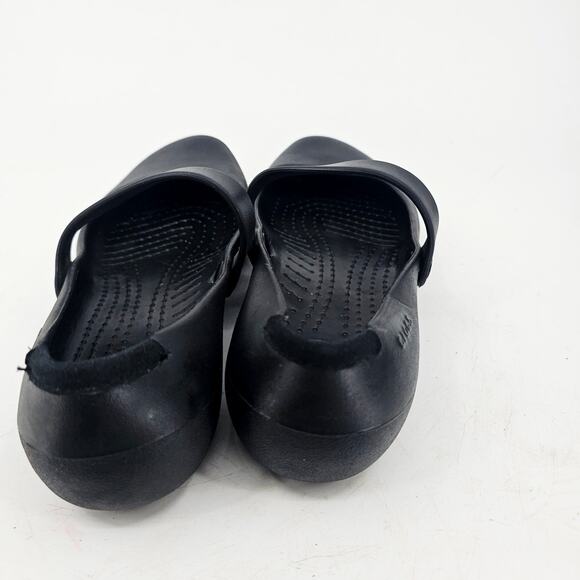 Crocs Women Shoe Alice Work Size 8 Black Slip Resistant Mary Jane Black Flats - Picture 4 of 8